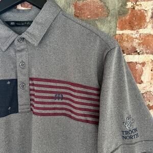 Travis Mathew Men's Gray Troon North Golf Polo Size L